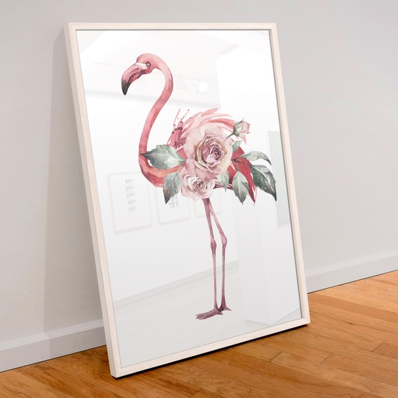 Watercolor Tropical Flamingo Wall Art Poster Print UNFRAMED - Picture 4 of 17